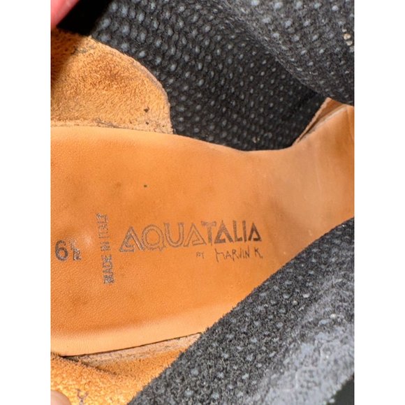 Aquatalia by Marvin K Booties Black Perforated Suede Size 6 1/2 - Picture 3 of 9